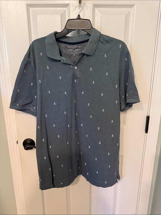 Banana Republic Other - Banana Republic Men’s Teal Green Polo with Pineapple Micro Print